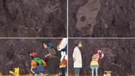 All four Galarian fossil parts as seen in the anime (Image via The Pokemon Company)